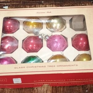Vintage Sears Roebuck Ball Christmas Ornaments Assorted Colors